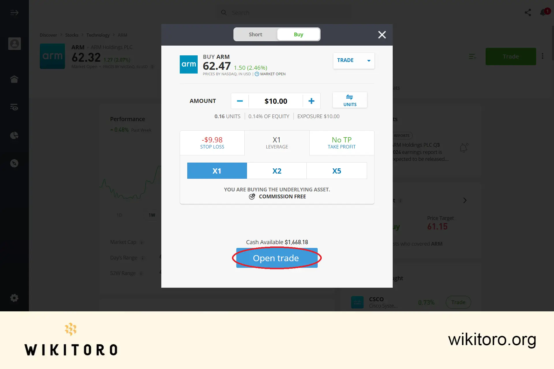 Utför handel med eToro Arm Stocks