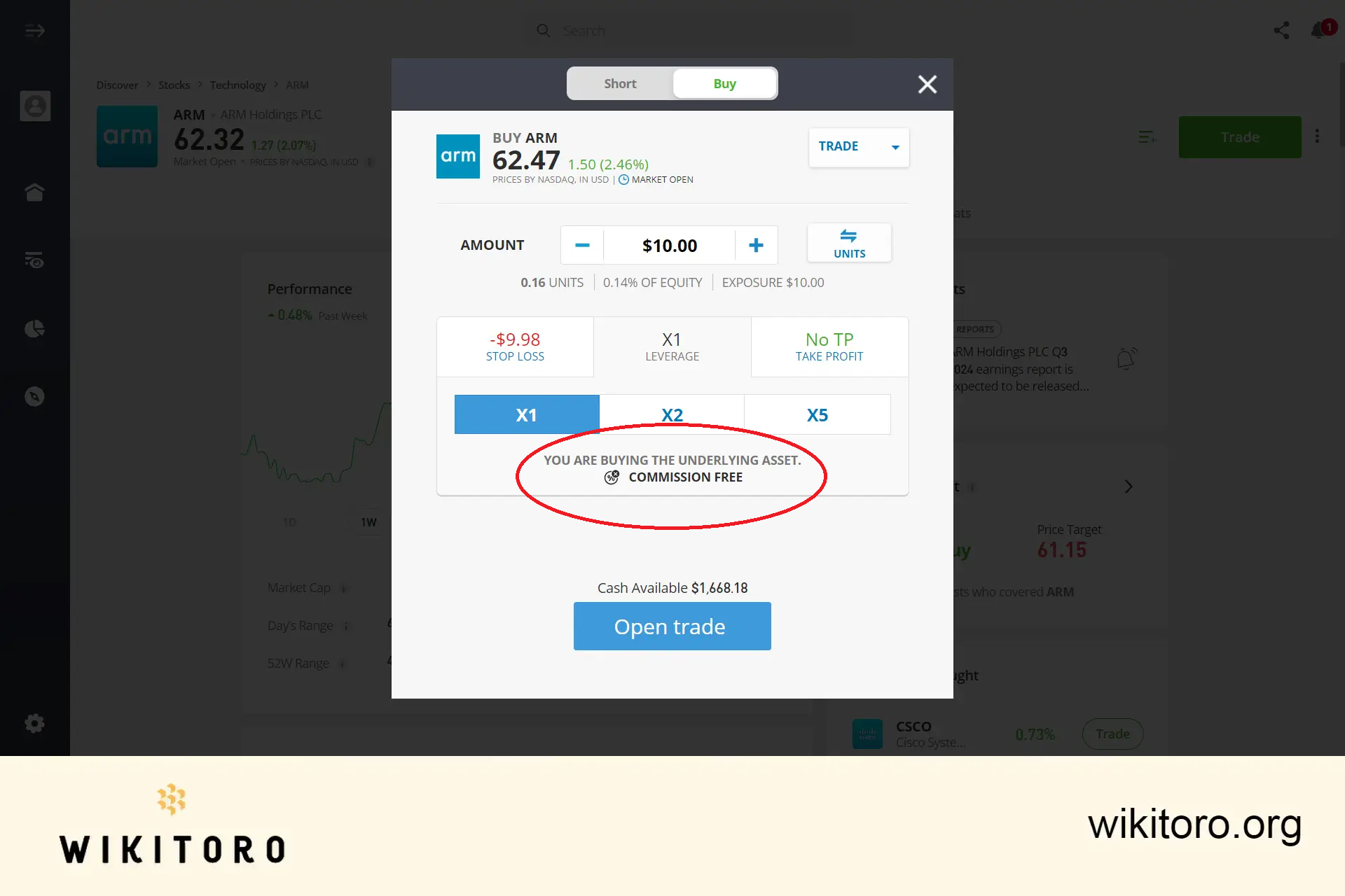 Real ARM aktiehandel på eToro är provisionsfri