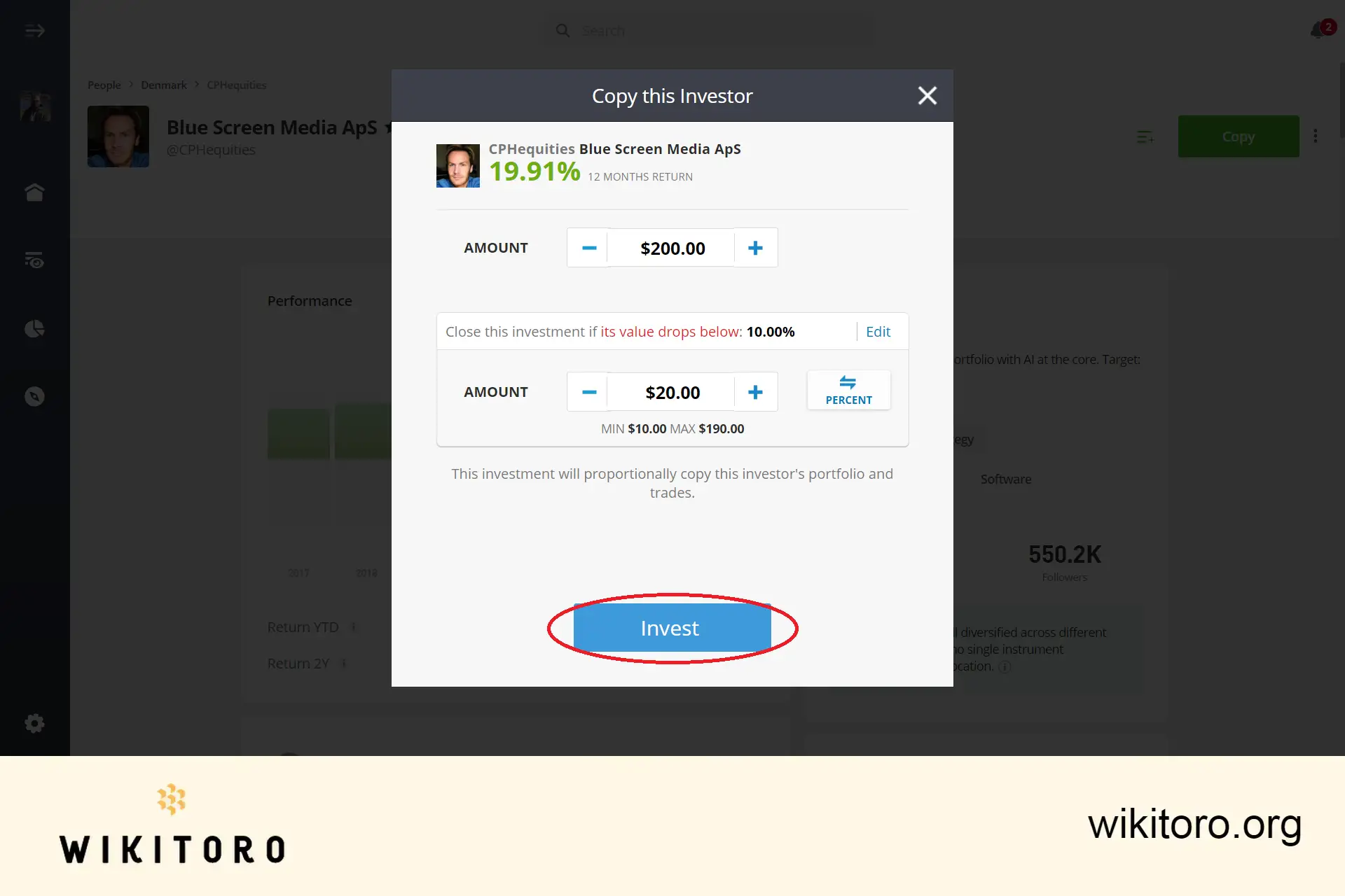 Utför eToro copy trade