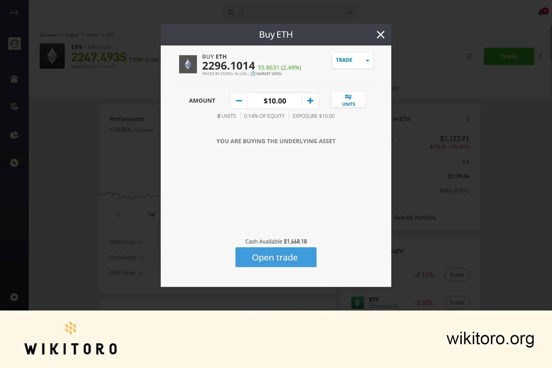 Köpa Ethereum på eToro